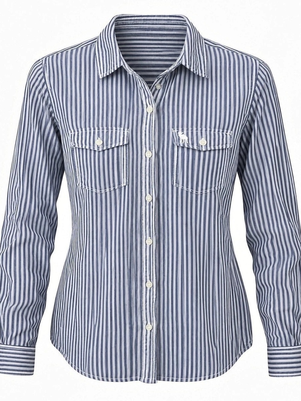 Abercrombie & Fitch Striped Button Down Shirt in Blue & White Size Medium
